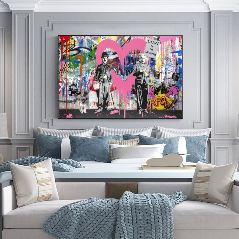 ChandeliersDecor.com-Banksy Wall Poster-Banksy Artwork Love Is Answer Canvas Wall Art