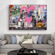 ChandeliersDecor.com-Banksy Wall Poster-Banksy Artwork Love Is Answer Canvas Wall Art