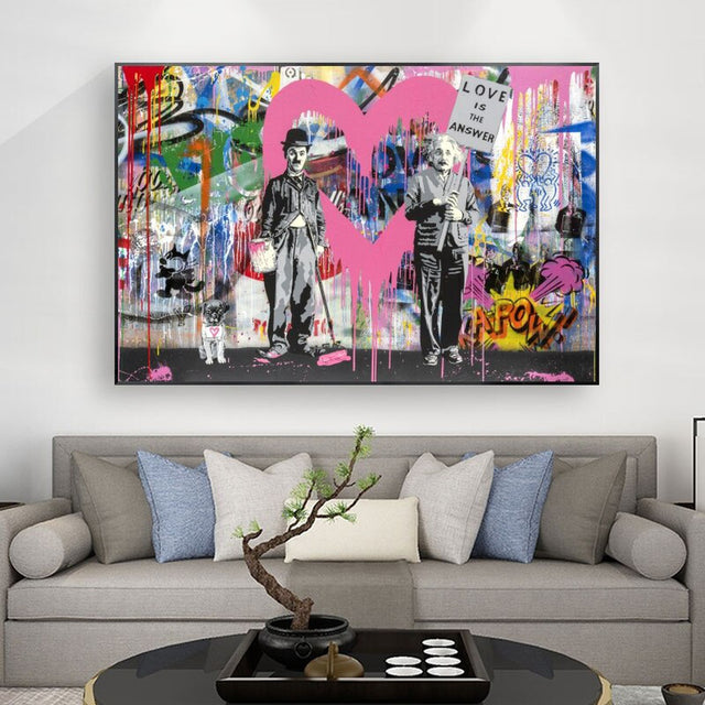 ChandeliersDecor.com-Banksy Wall Poster-Banksy Artwork Love Is Answer Canvas Wall Art