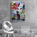 ChandeliersDecor.com-Banksy Wall Poster-Banksy Artwork Love is the answer Canvas Wall Art