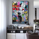 ChandeliersDecor.com-Banksy Wall Poster-Banksy Artwork Love is the answer Canvas Wall Art