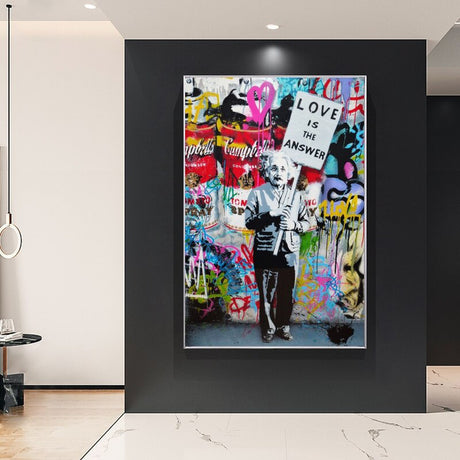 ChandeliersDecor.com-Banksy Wall Poster-Banksy Artwork Love is the answer Canvas Wall Art