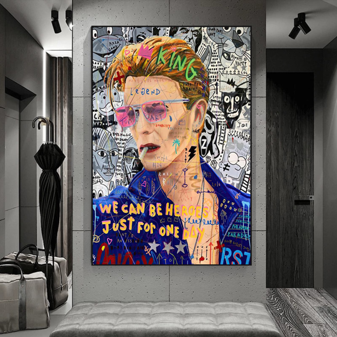 ChandeliersDecor.com-Musicians Wall Art-Banksy David Bowie Singer Canvas Wall Art