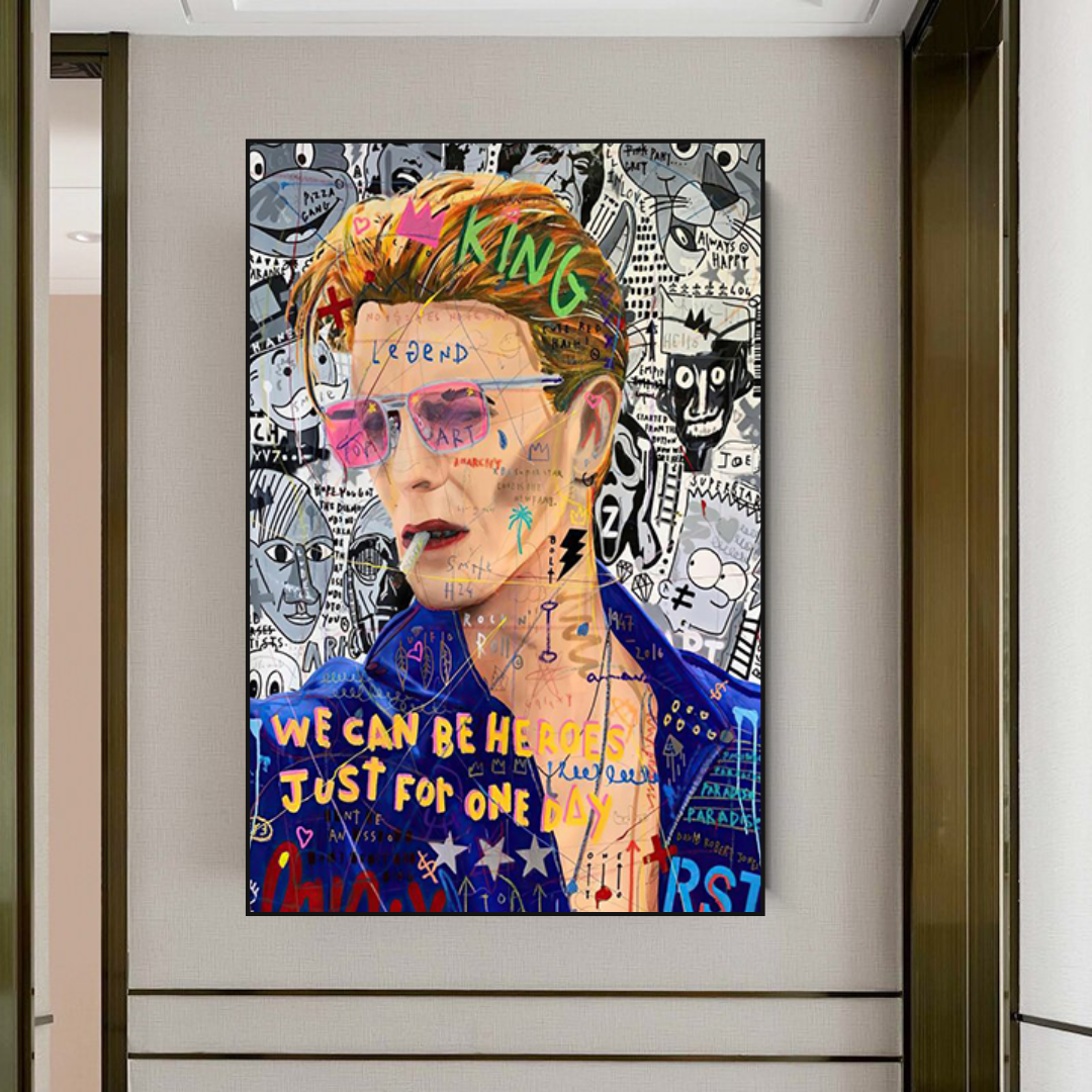 ChandeliersDecor.com-Musicians Wall Art-Banksy David Bowie Singer Canvas Wall Art