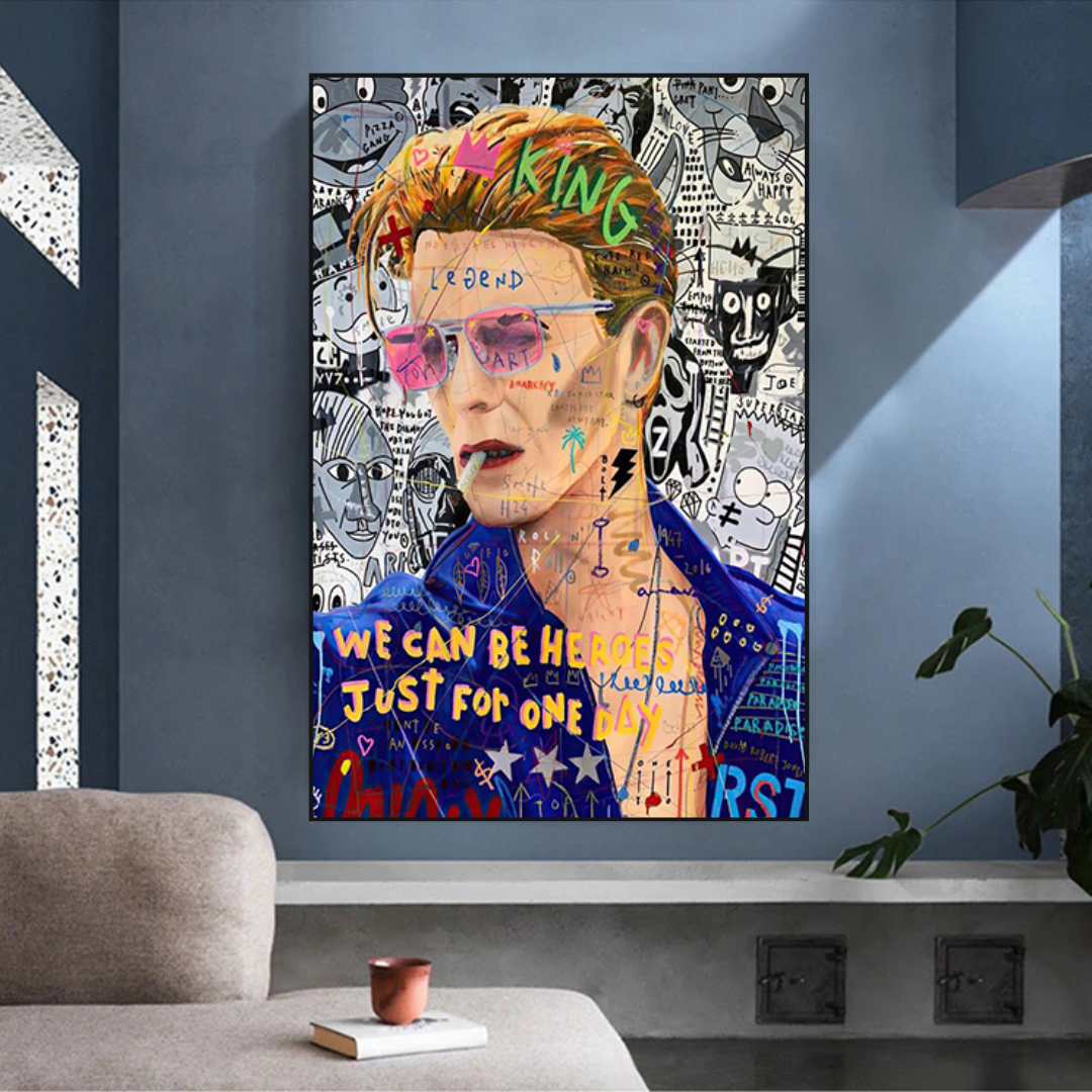 ChandeliersDecor.com-Musicians Wall Art-Banksy David Bowie Singer Canvas Wall Art