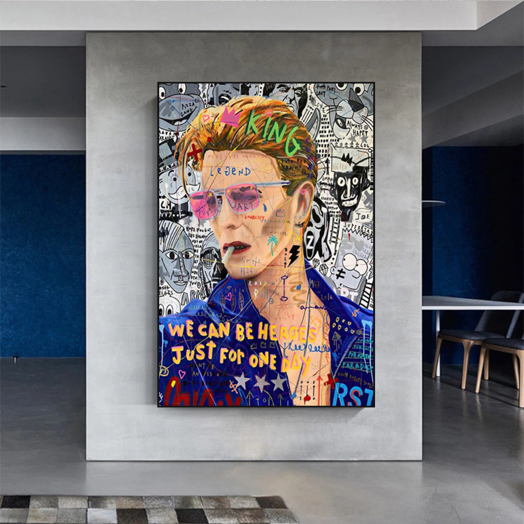 ChandeliersDecor.com-Musicians Wall Art-Banksy David Bowie Singer Canvas Wall Art