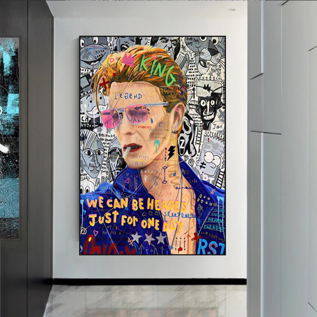 ChandeliersDecor.com-Musicians Wall Art-Banksy David Bowie Singer Canvas Wall Art