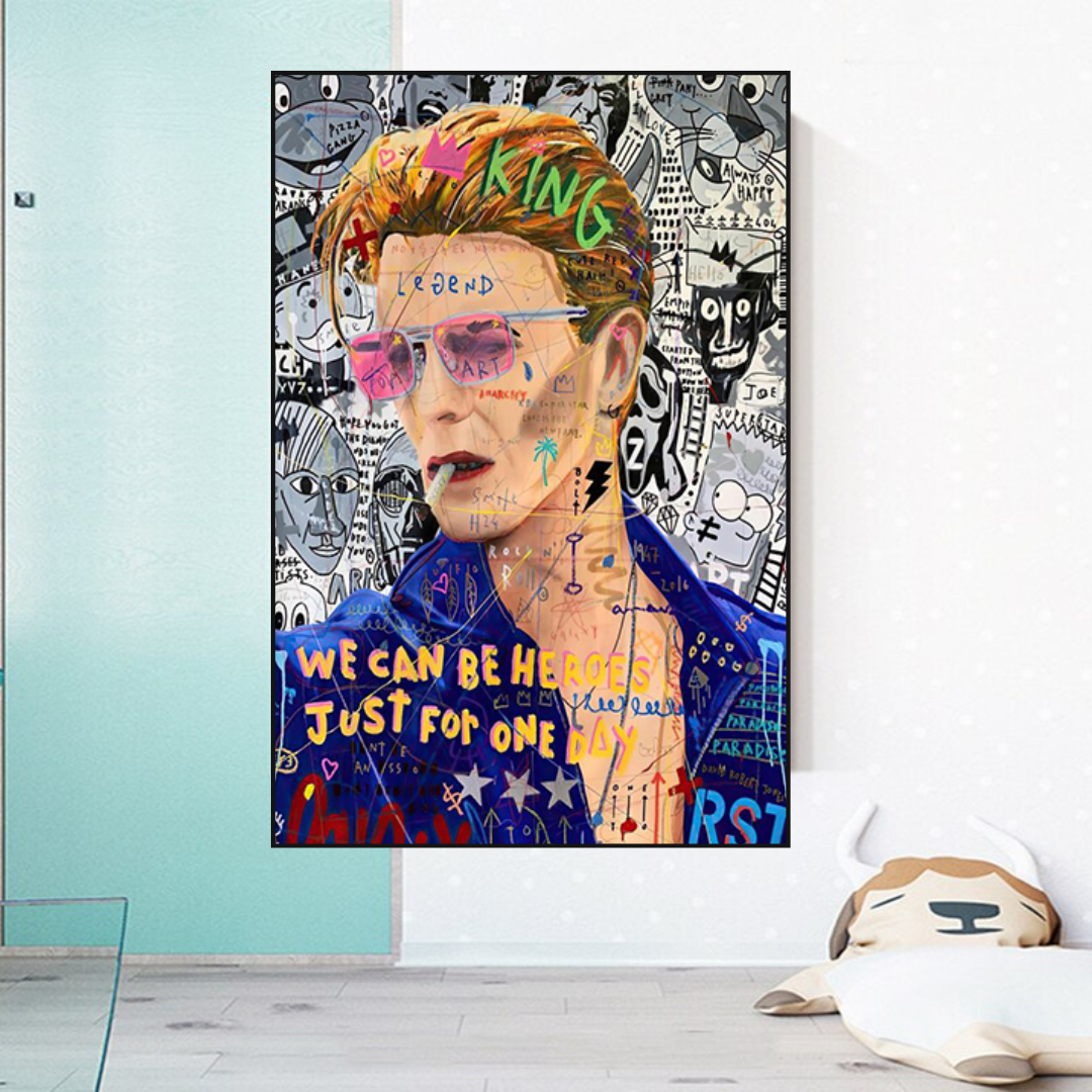 ChandeliersDecor.com-Musicians Wall Art-Banksy David Bowie Singer Canvas Wall Art