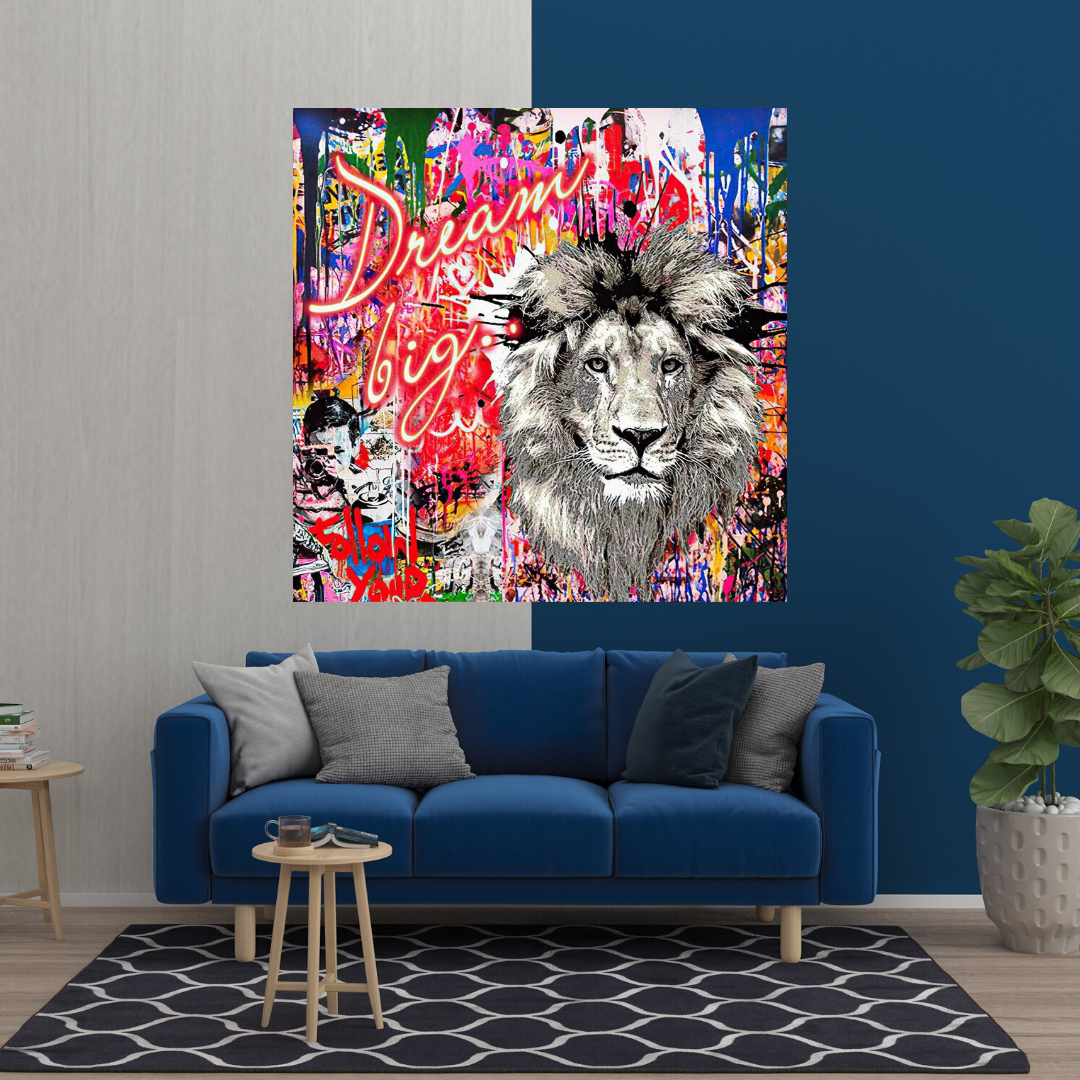ChandeliersDecor.com-Banksy Wall Poster-Banksy Dream Big Canvas Wall Art - Eye-catching Masterpiece
