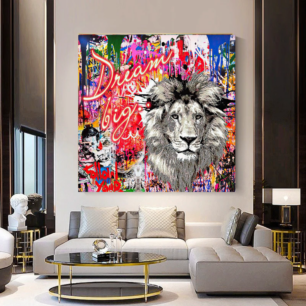 ChandeliersDecor.com-Banksy Wall Poster-Banksy Dream Big Canvas Wall Art - Eye-catching Masterpiece