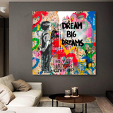 ChandeliersDecor.com-Banksy Wall Poster-Banksy Dream Big Dreams Wall Art - Explore Inspiring Art