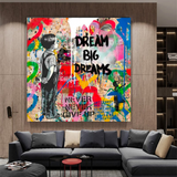 ChandeliersDecor.com-Banksy Wall Poster-Banksy Dream Big Dreams Wall Art - Explore Inspiring Art