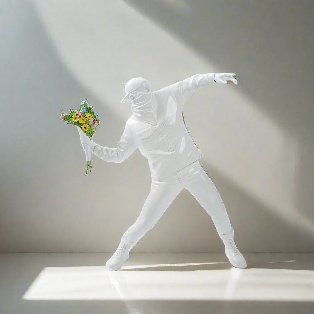ChandeliersDecor.com-Banksy Statues-Banksy Flower Bomber Boy Statue Sculpture