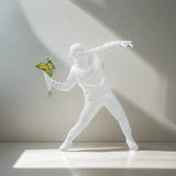 ChandeliersDecor.com-Banksy Statues-Banksy Flower Bomber Boy Statue Sculpture