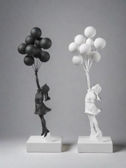 ChandeliersDecor.com-Banksy Statues-Banksy Flying Balloons Girl Figure