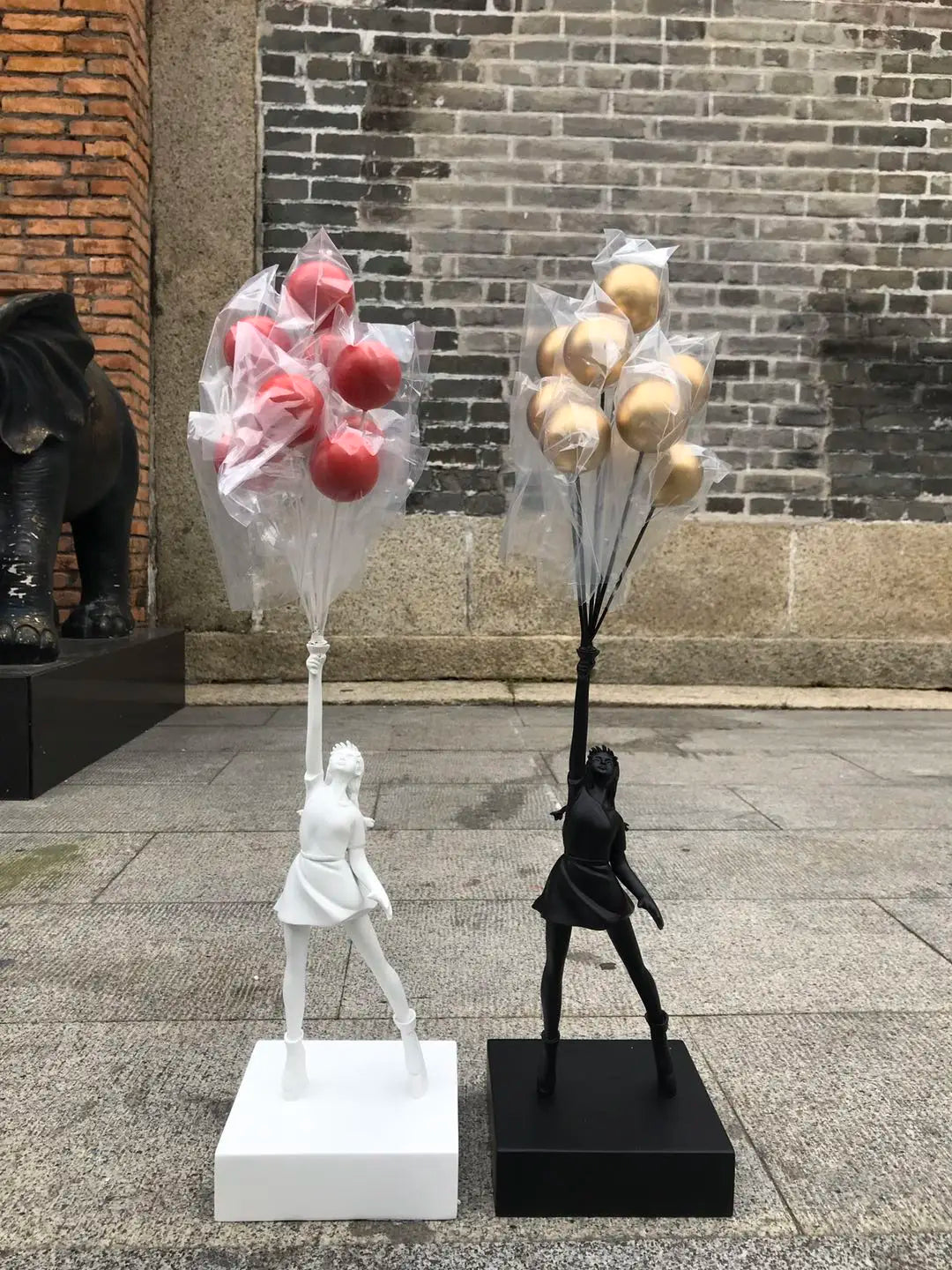 ChandeliersDecor.com-Banksy Statues-Banksy Flying Balloons Girl Figure