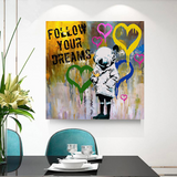 ChandeliersDecor.com-Banksy Wall Poster-Banksy Follow Your Dreams Graffiti Canvas Wall Art