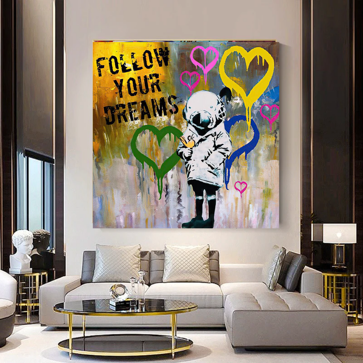 ChandeliersDecor.com-Banksy Wall Poster-Banksy Follow Your Dreams Graffiti Canvas Wall Art