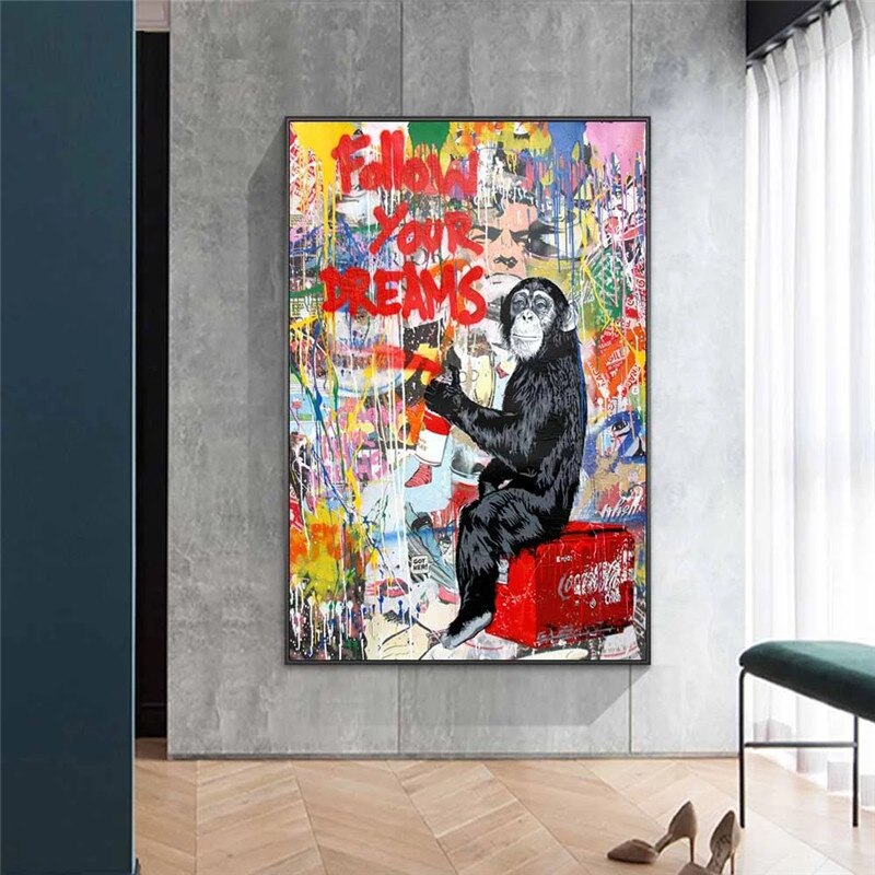 ChandeliersDecor.com-Banksy Wall Poster-Banksy Follow Your Dreams Wall Art - Authentic Work
