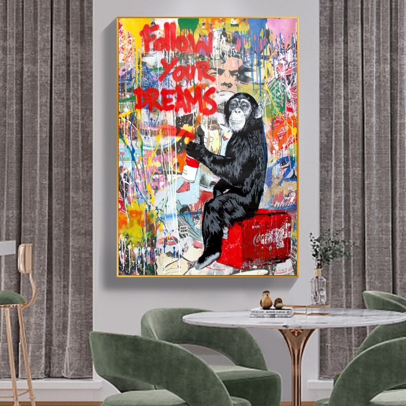ChandeliersDecor.com-Banksy Wall Poster-Banksy Follow Your Dreams Wall Art - Authentic Work