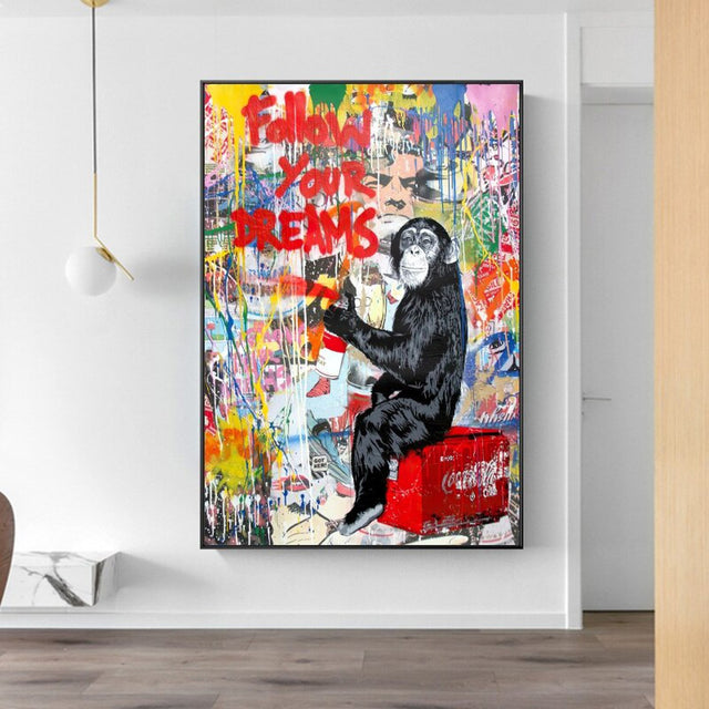 ChandeliersDecor.com-Banksy Wall Poster-Banksy Follow Your Dreams Wall Art - Authentic Work