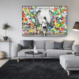 ChandeliersDecor.com-Banksy Wall Poster-Banksy Freedom Curtains Lady Canvas Wall Art