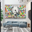 ChandeliersDecor.com-Banksy Wall Poster-Banksy Freedom Curtains Lady Canvas Wall Art