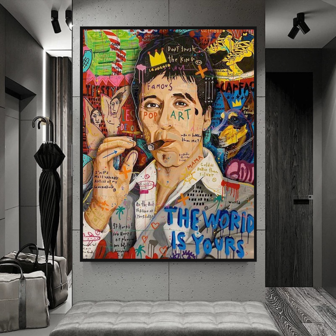 ChandeliersDecor.com-Godfather Wall Art-Banksy Godfather Scarface Pablo Graffiti Canvas Wall Art