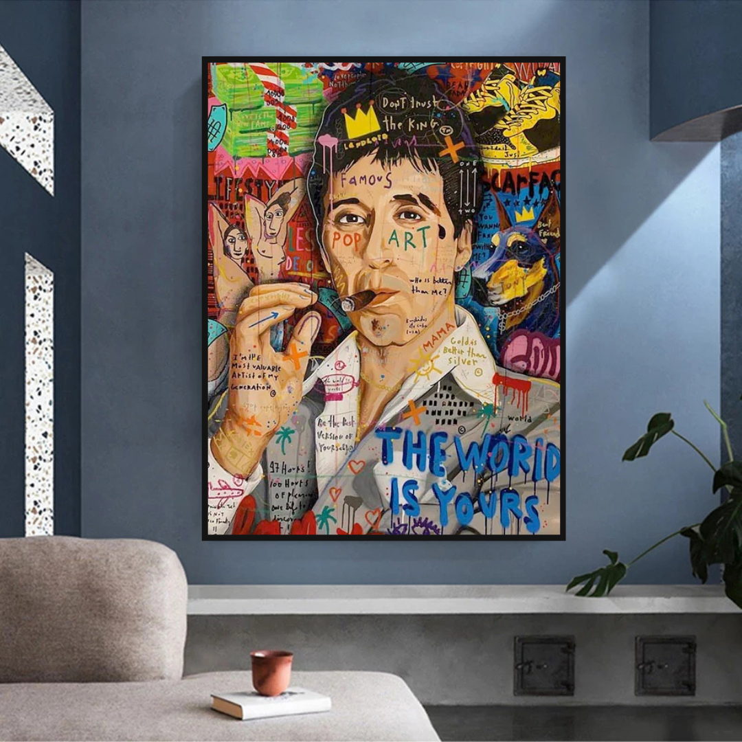 ChandeliersDecor.com-Godfather Wall Art-Banksy Godfather Scarface Pablo Graffiti Canvas Wall Art