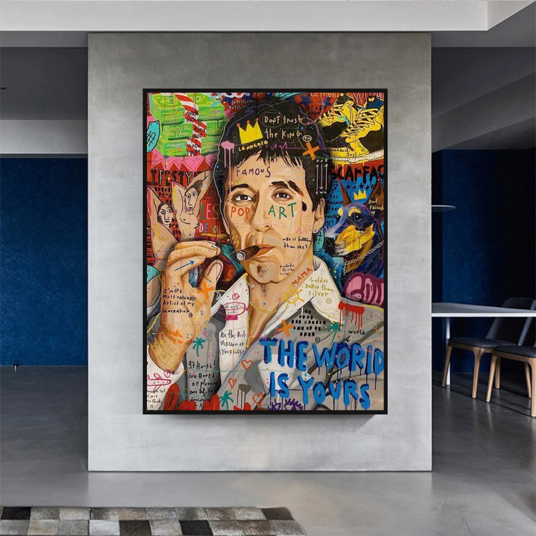 ChandeliersDecor.com-Godfather Wall Art-Banksy Godfather Scarface Pablo Graffiti Canvas Wall Art