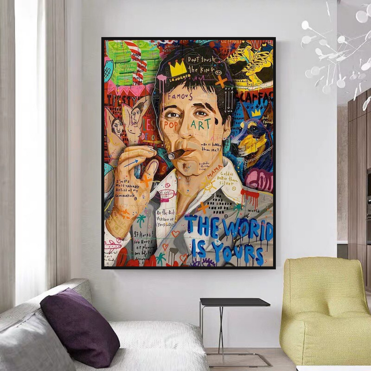 ChandeliersDecor.com-Godfather Wall Art-Banksy Godfather Scarface Pablo Graffiti Canvas Wall Art