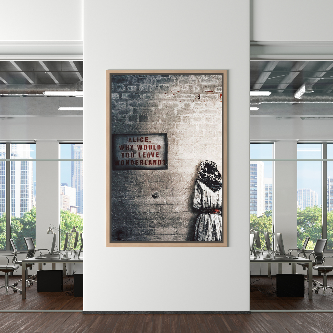 ChandeliersDecor.com-Banksy Wall Poster-Banksy Graffiti Alice and Wonderland Canvas Wall Art