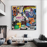 ChandeliersDecor.com-Banksy Wall Poster-Banksy Graffiti David Luxury Fashion Canvas Wall Art