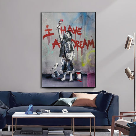 ChandeliersDecor.com-Banksy Wall Poster-Banksy Have a Dream Wall Art - Unique Canvas Masterpiece