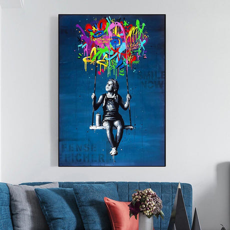 ChandeliersDecor.com-Banksy Wall Poster-Banksy I Have a Dream Canvas Wall Art