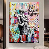 ChandeliersDecor.com-Banksy Wall Poster-Banksy I will Love you forever Canvas Wall Art