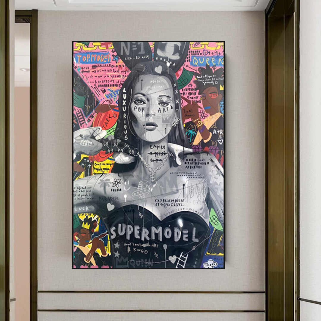 ChandeliersDecor.com-Kate Moss Wall Art-Banksy Kate Moss Graffiti Canvas Wall Art