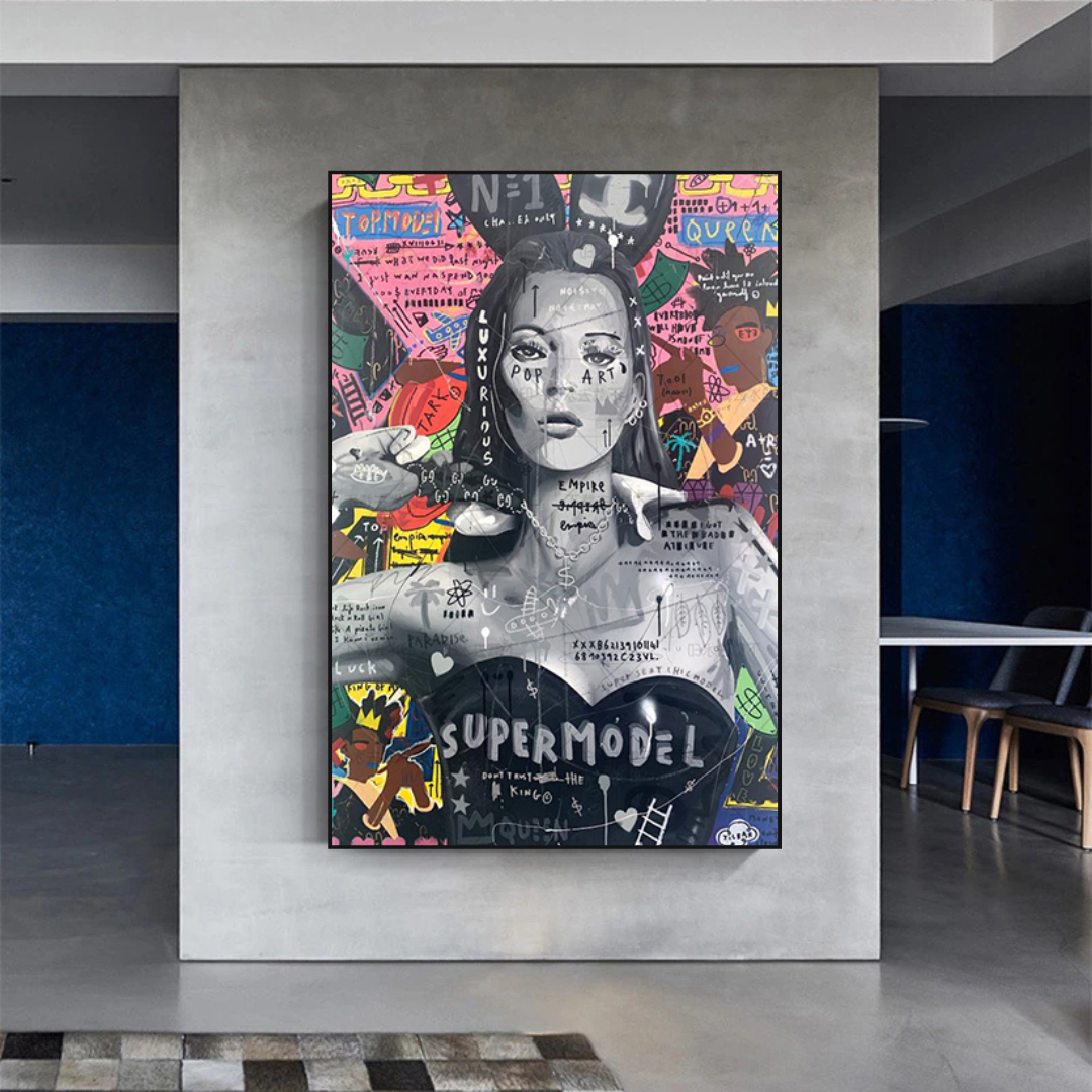 ChandeliersDecor.com-Kate Moss Wall Art-Banksy Kate Moss Graffiti Canvas Wall Art