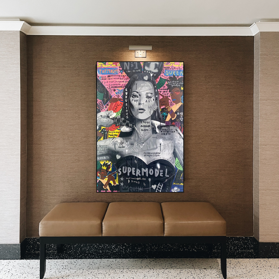 ChandeliersDecor.com-Kate Moss Wall Art-Banksy Kate Moss Graffiti Canvas Wall Art