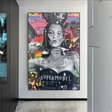 ChandeliersDecor.com-Kate Moss Wall Art-Banksy Kate Moss Graffiti Canvas Wall Art