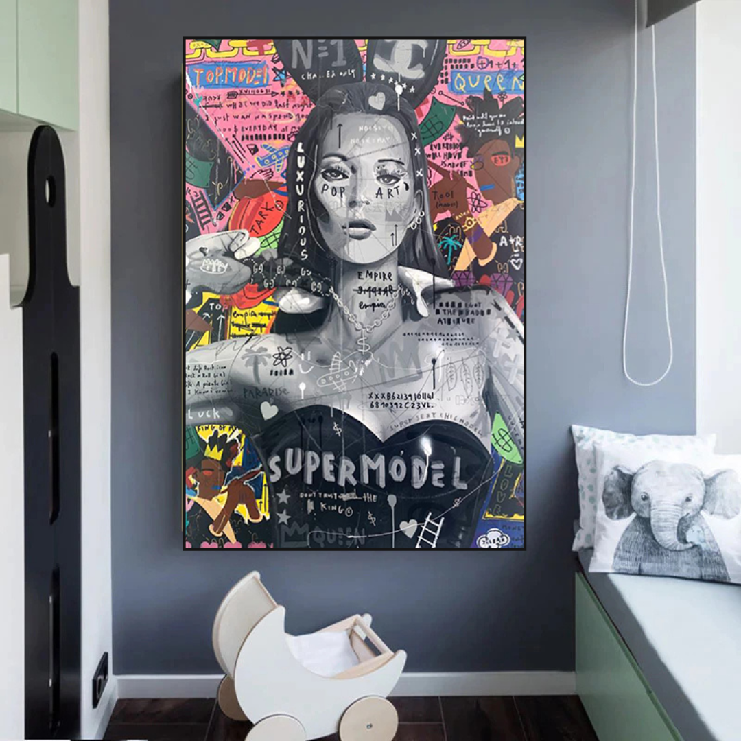 ChandeliersDecor.com-Kate Moss Wall Art-Banksy Kate Moss Graffiti Canvas Wall Art