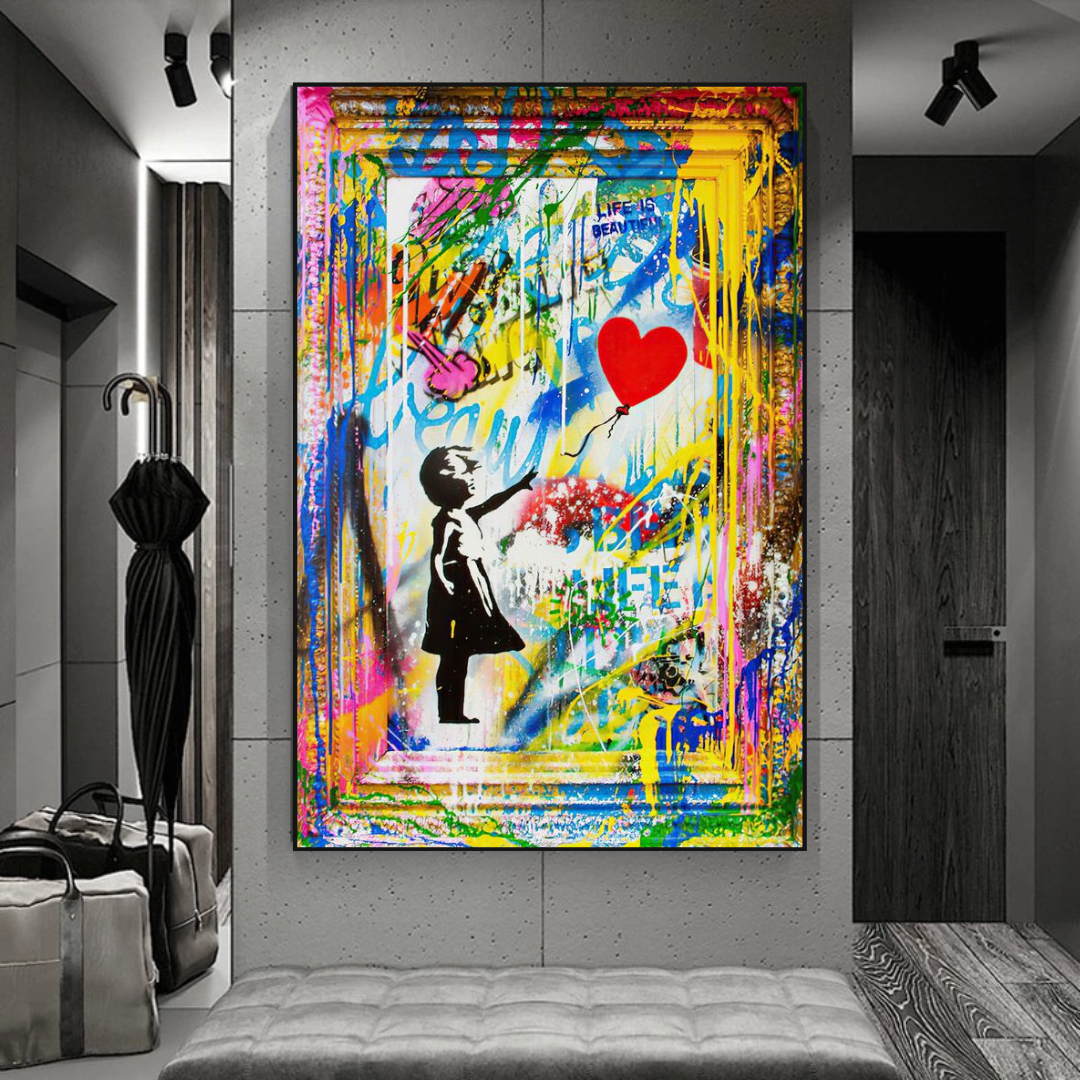 ChandeliersDecor.com-Banksy Wall Poster-Banksy Life is Beautiful Poster: Authentic Expression
