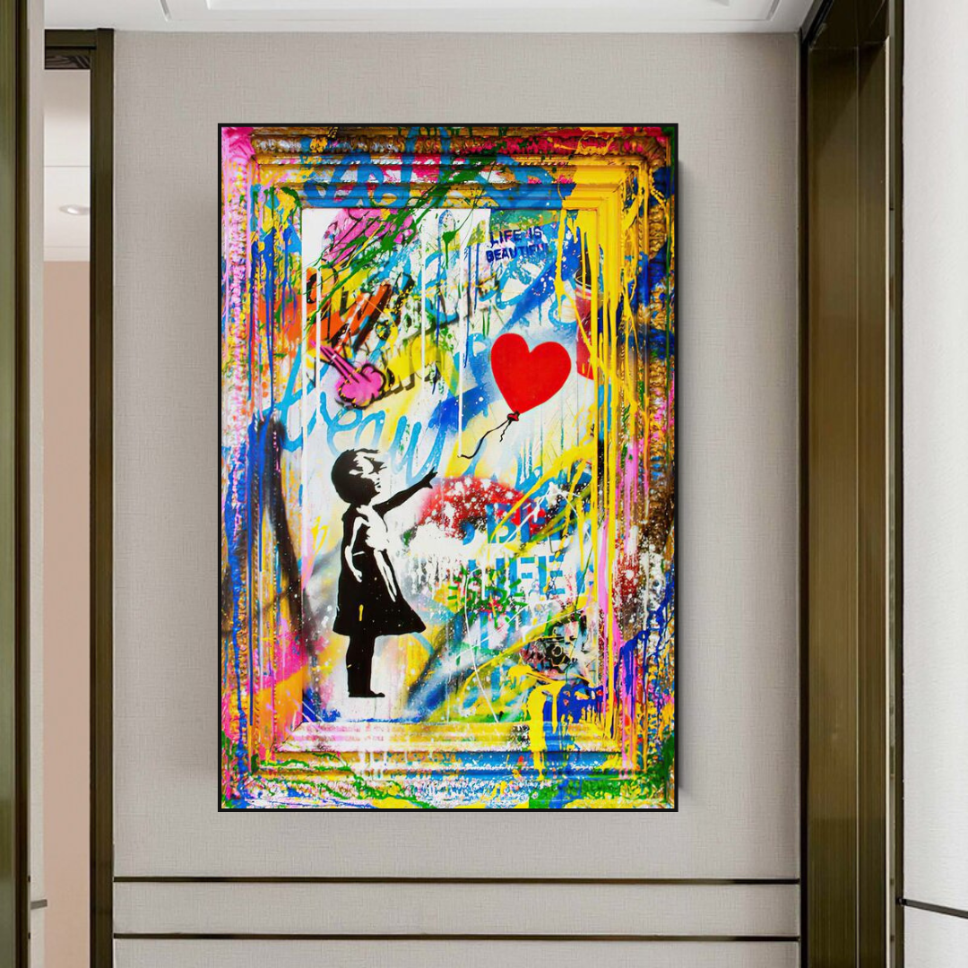 ChandeliersDecor.com-Banksy Wall Poster-Banksy Life is Beautiful Poster: Authentic Expression