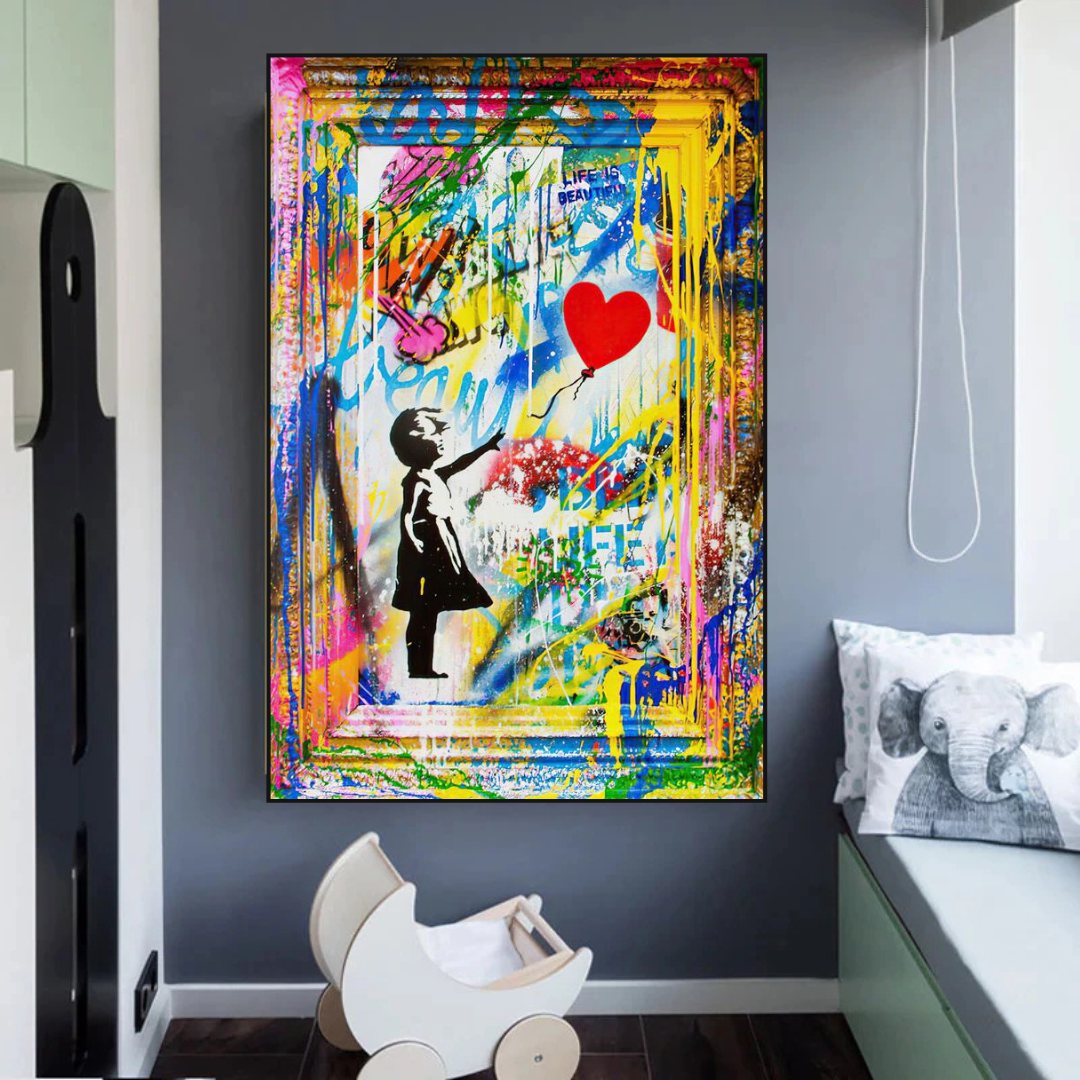 ChandeliersDecor.com-Banksy Wall Poster-Banksy Life is Beautiful Poster: Authentic Expression