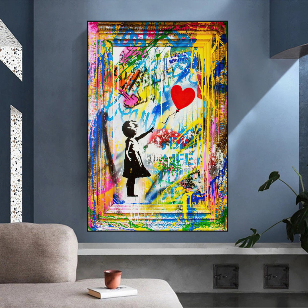 ChandeliersDecor.com-Banksy Wall Poster-Banksy Life is Beautiful Poster: Unique Wall Art for Impact