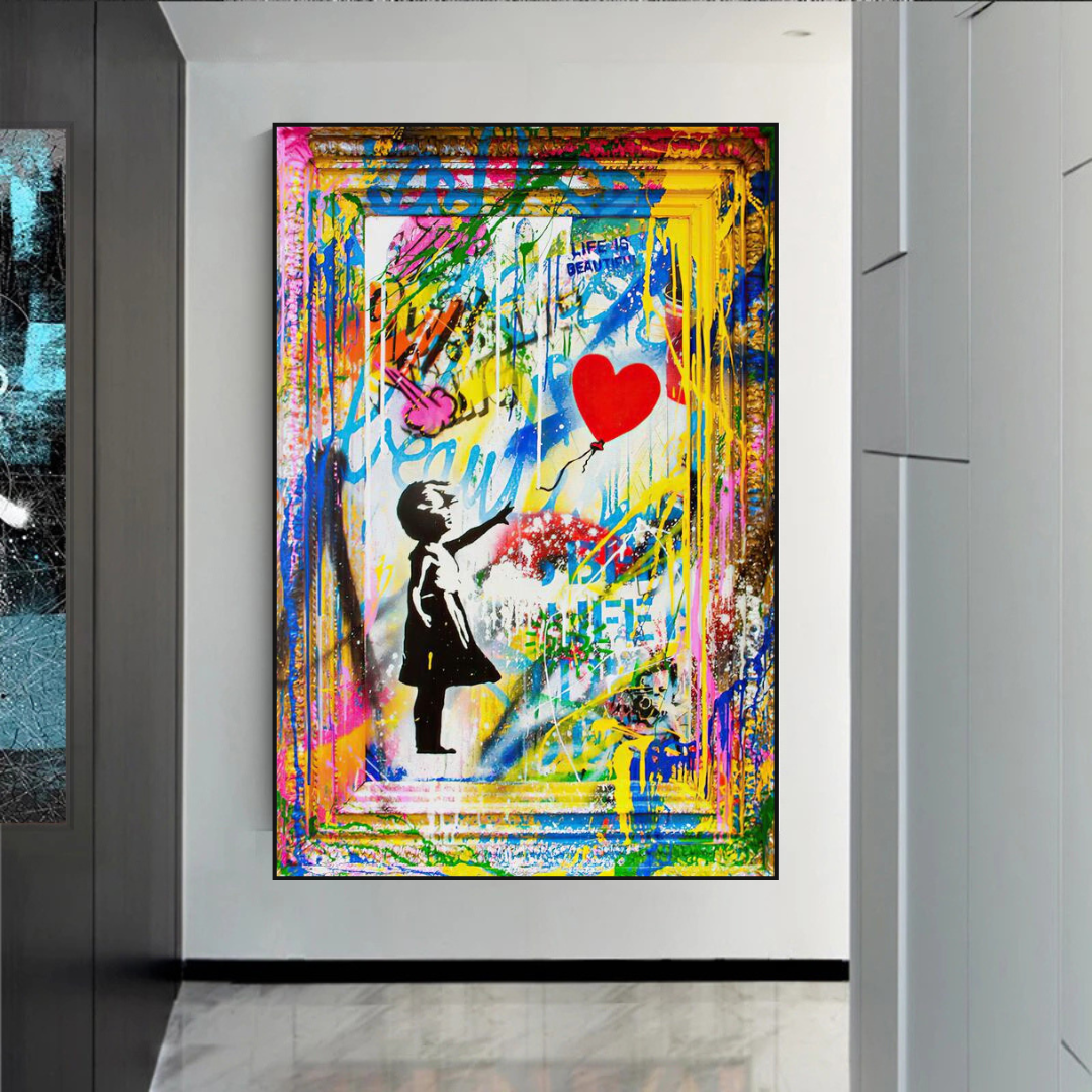 ChandeliersDecor.com-Banksy Wall Poster-Banksy Life is Beautiful Poster: Unique Wall Art for Impact