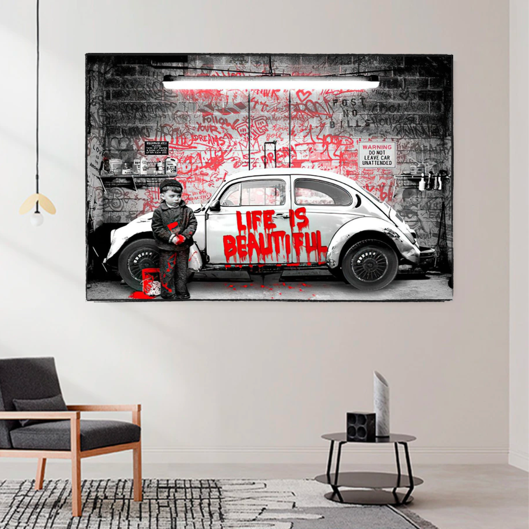 ChandeliersDecor.com-Banksy Wall Poster-Banksy Life is Beautiful Unveiling the Artistic Brilliance