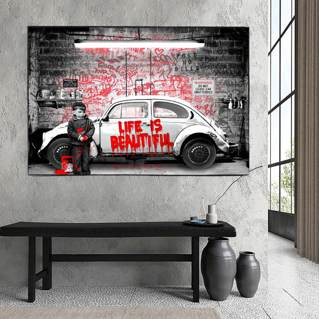 ChandeliersDecor.com-Banksy Wall Poster-Banksy Life is Beautiful Unveiling the Artistic Brilliance