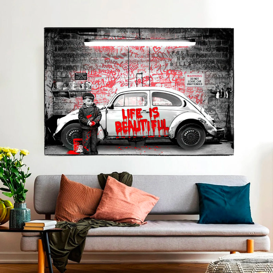 ChandeliersDecor.com-Banksy Wall Poster-Banksy Life is Beautiful Unveiling the Artistic Brilliance