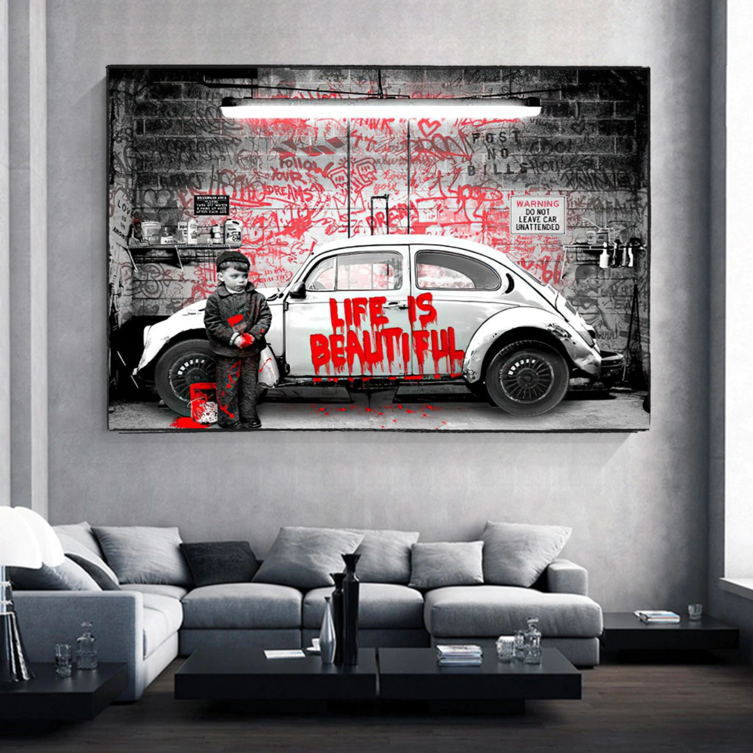 ChandeliersDecor.com-Banksy Wall Poster-Banksy Life is Beautiful Unveiling the Artistic Brilliance